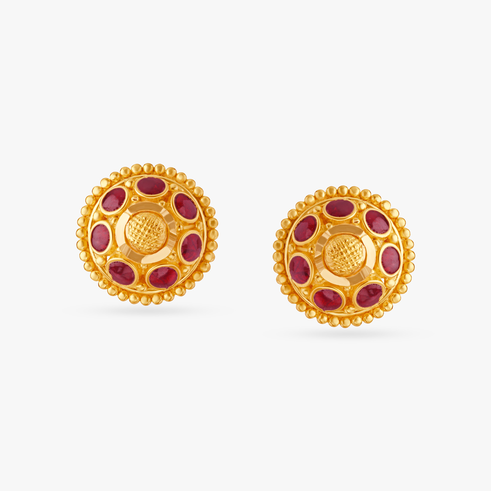 Floral Glam Stud Earrings