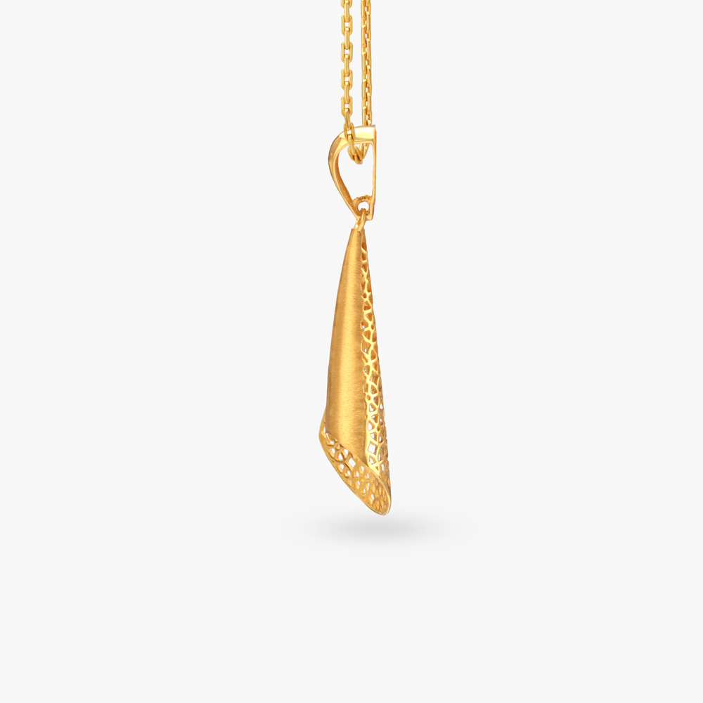 Lustrous Fold Gold Pendant,,hi-res image number null