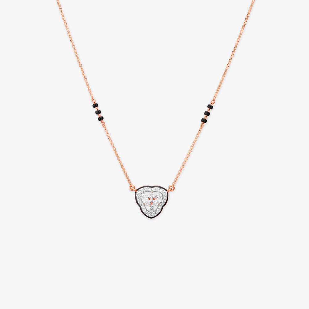 Bloomed Heart Diamond Mangalsutra,,hi-res image number null