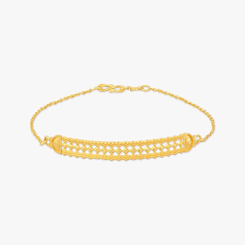 Honeycomb Weave Gold Bracelet,,hi-res image number null