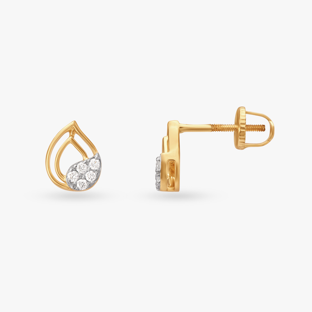 Teardrop Diamond Stud Earrings,,hi-res image number null