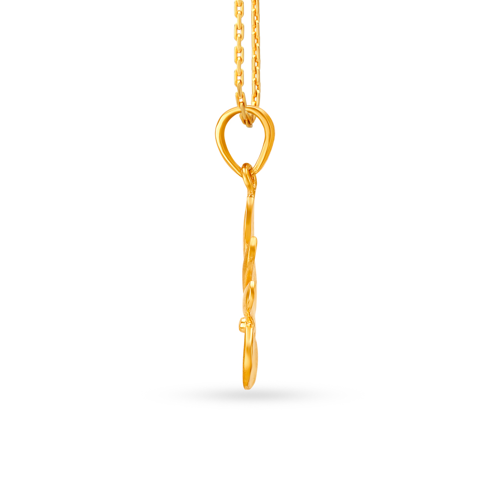 Dainty Peacock Motif Gold Pendant,,hi-res image number null