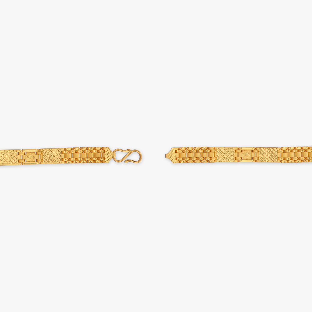 Contemporary Block Gold Bracelet for Men,,hi-res image number null