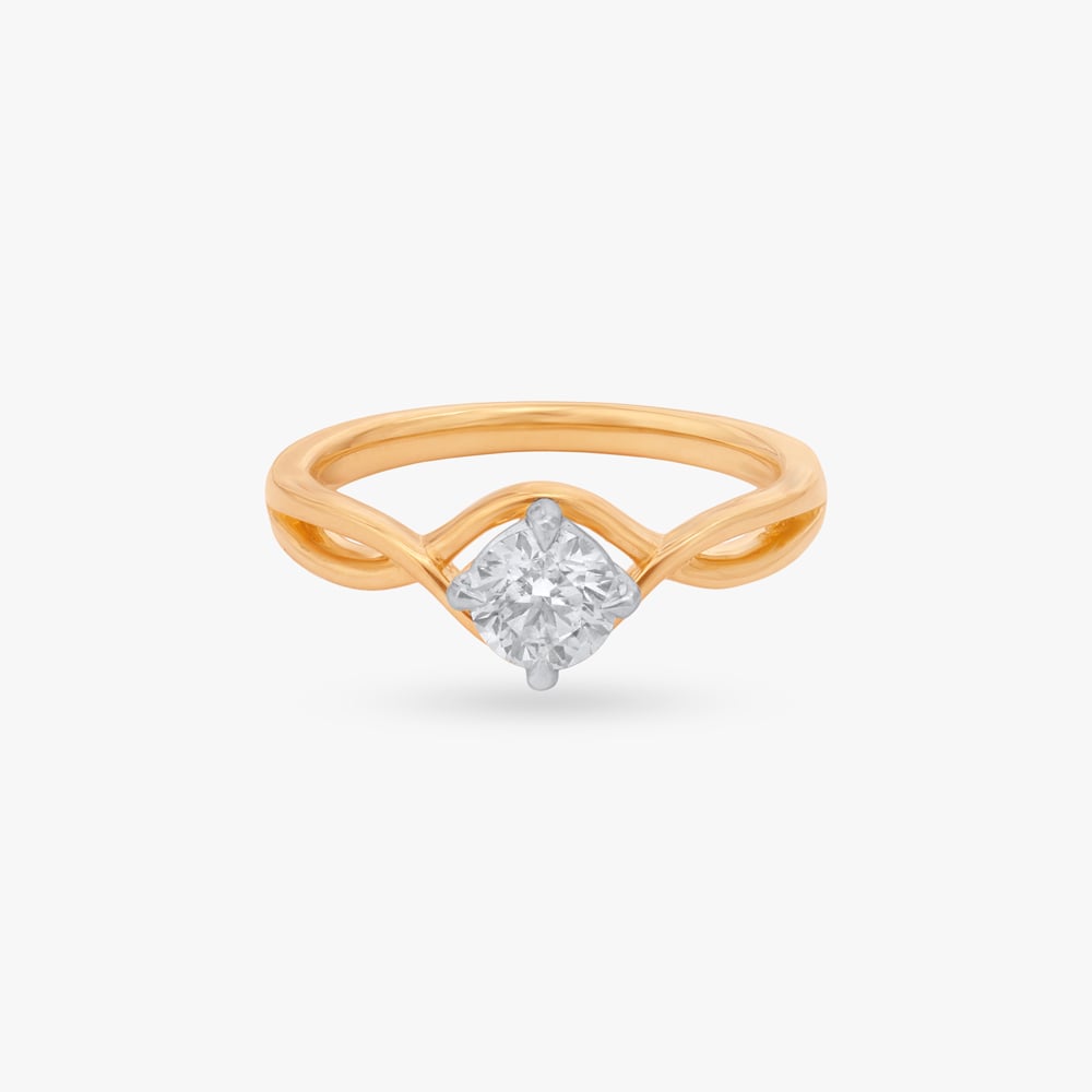 Sparkling Swirl Solitaire Finger Ring,,hi-res image number null