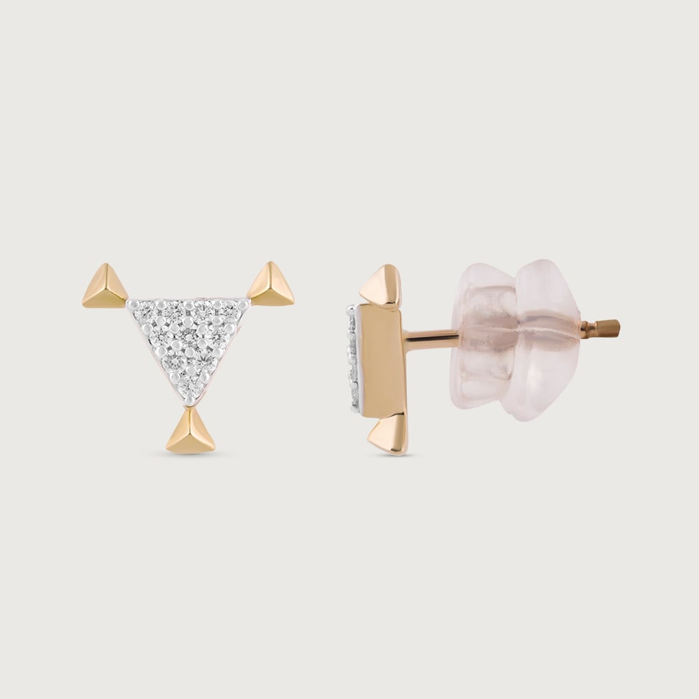 Glitzy Sequin Gold & Diamond Stud Earrings,,hi-res image number null