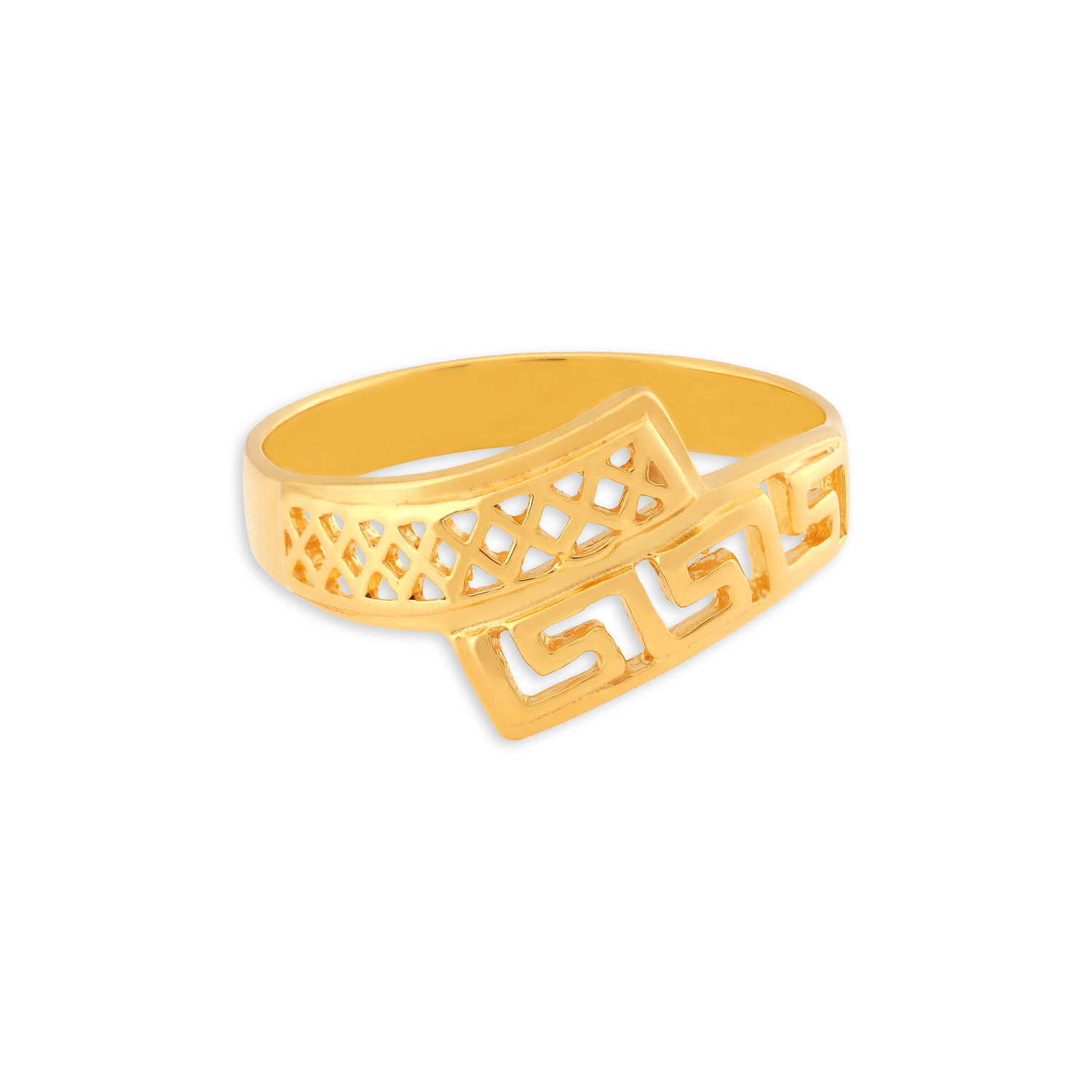 Intriguing 22 Karat Yellow Gold Mesh Patterned Finger Ring,,hi-res image number null