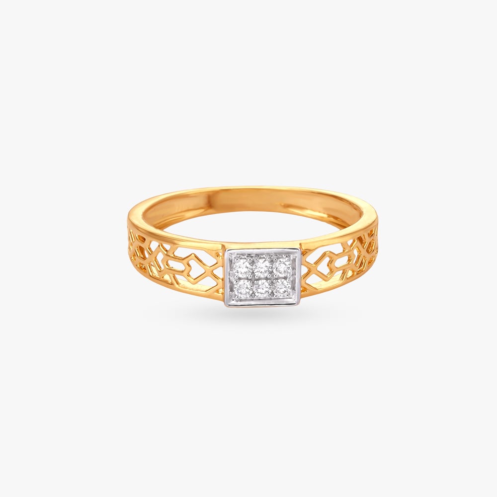 Urban Grid Diamond Finger Ring for Men,,hi-res image number null