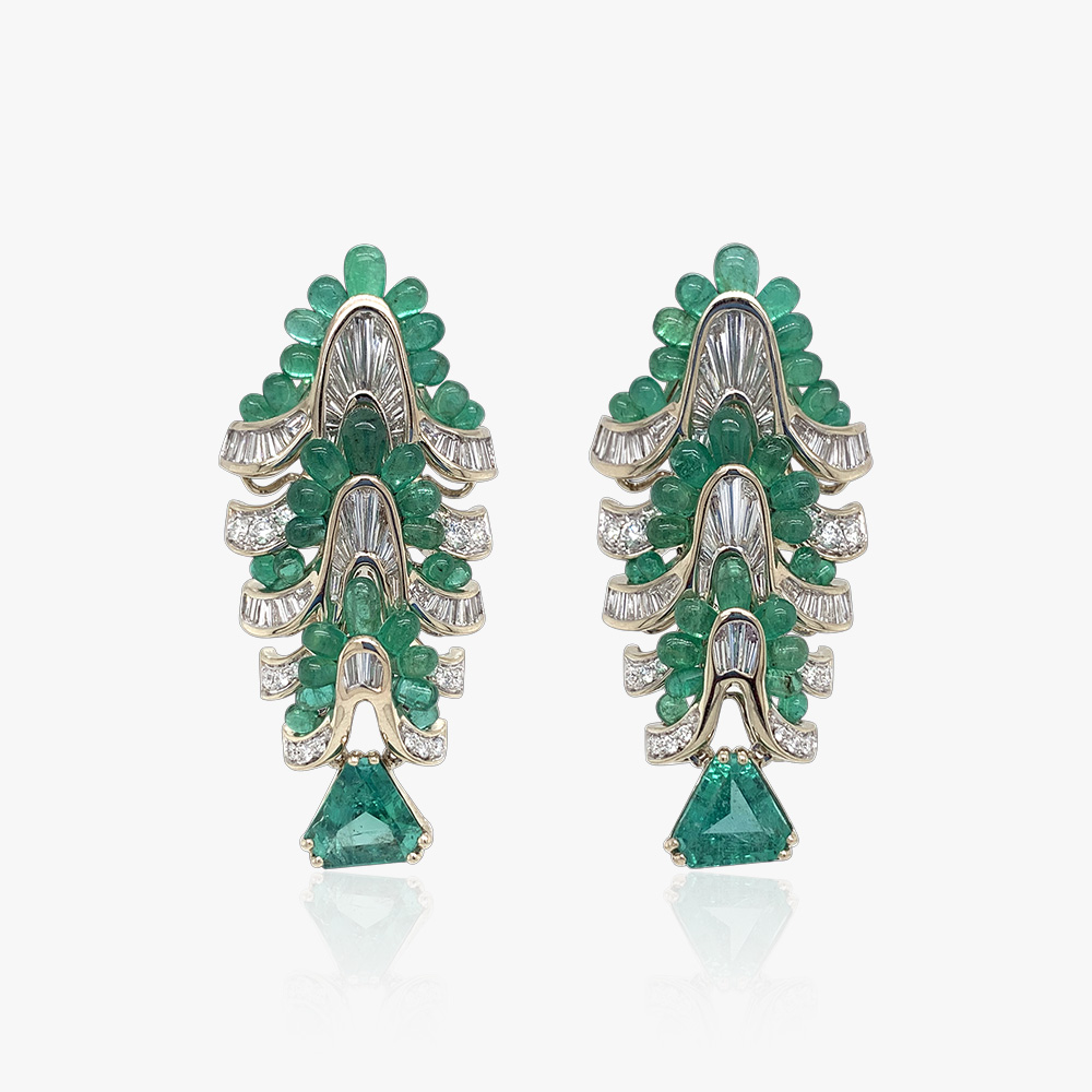 Verdant Rapture Diamond Drop Earrings,,hi-res image number null