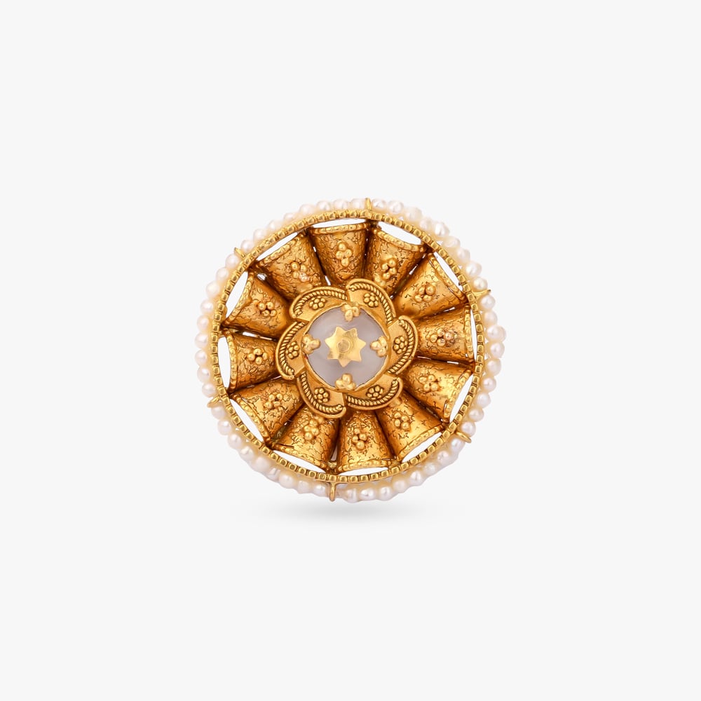 Twilight Bloom Gold Finger Ring,,hi-res image number null