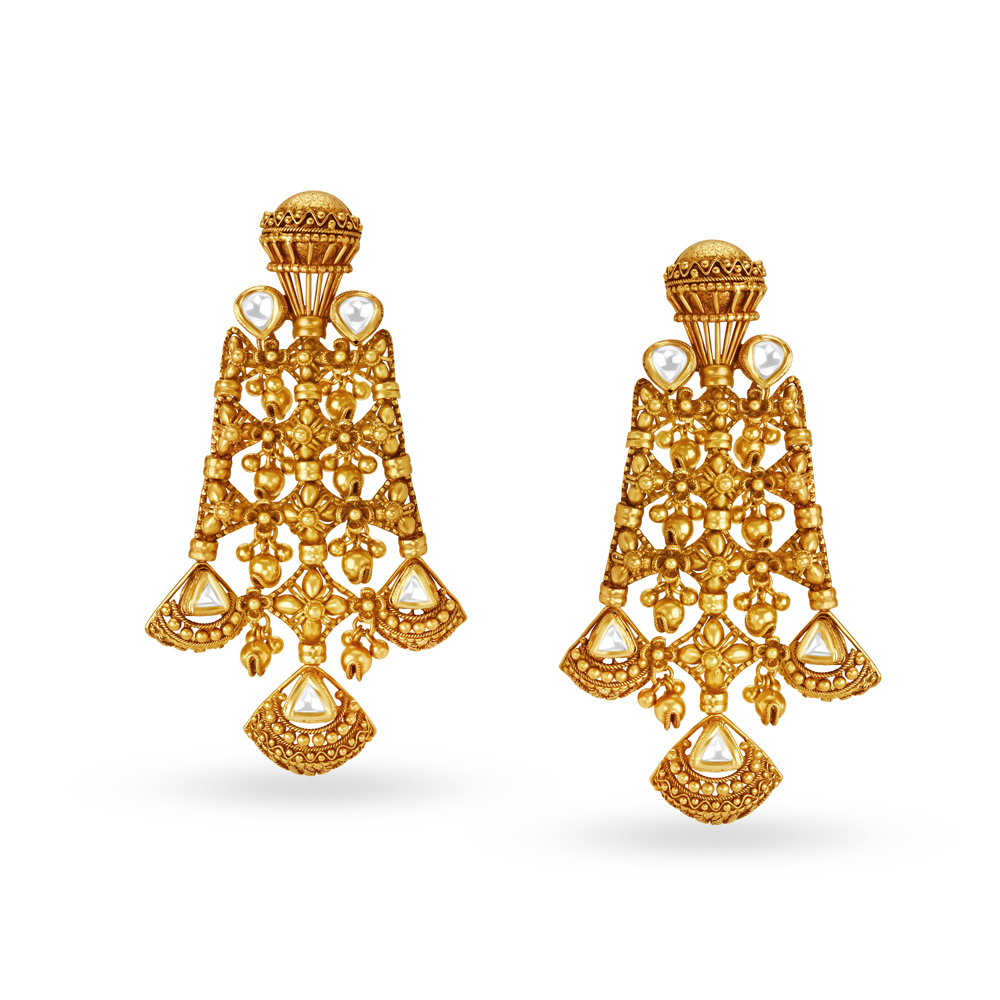 

Studded Opulent Gold Necklace Set