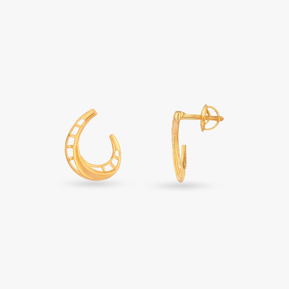 

Crescent Gleam Gold Stud Earrings