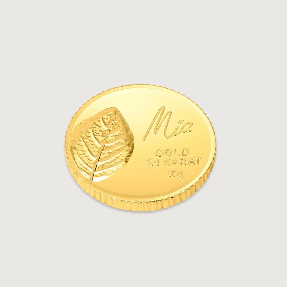 5 GM 24 Karat Tulsi Gold Coin,,hi-res image number null