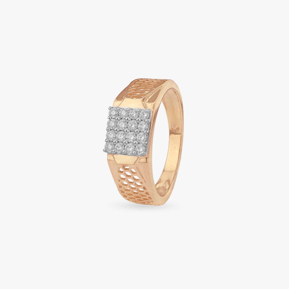 

Honeycomb Cluster Diamond Ring For Men