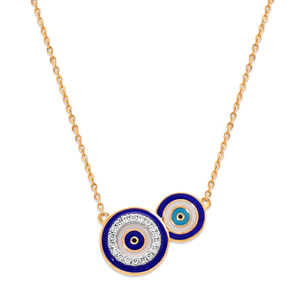 14KT Yellow Gold Divine Protection Diamond Necklace,,hi-res image number null