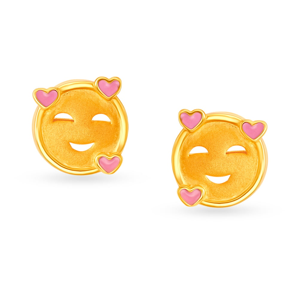 Cute Smiley Emoticon Stud Earrings for Kids