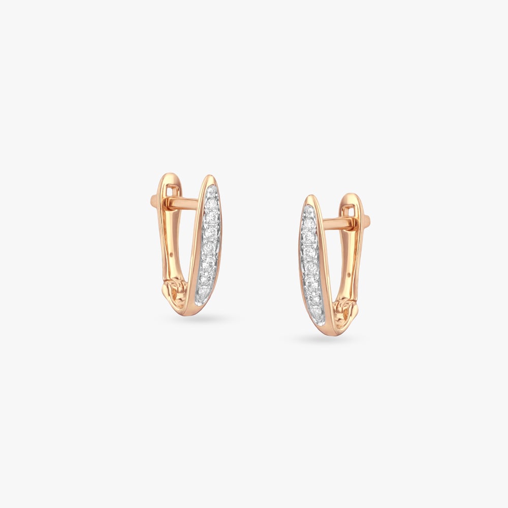 Sleek Beam Diamond Hoop Earrings,,hi-res image number null