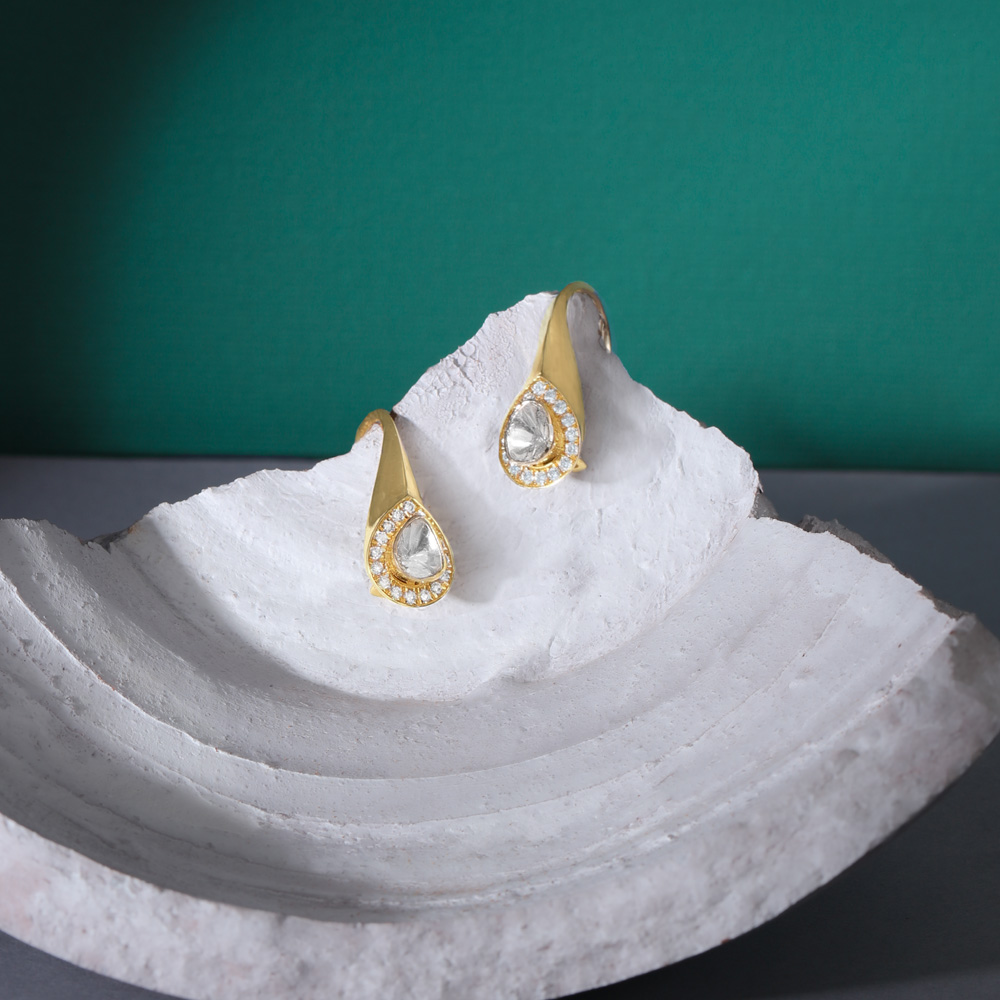 Enchanting Polki Diamond Hoop Earrings,,hi-res image number null