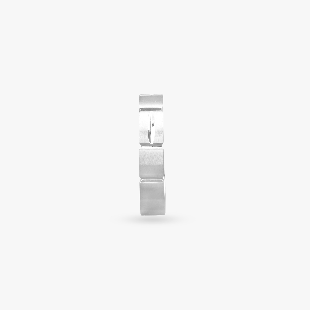 Bold Block Platinum Ring For Men,,hi-res image number null