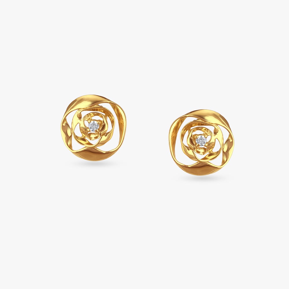 

Bloom Spiral Gold Stud Earrings