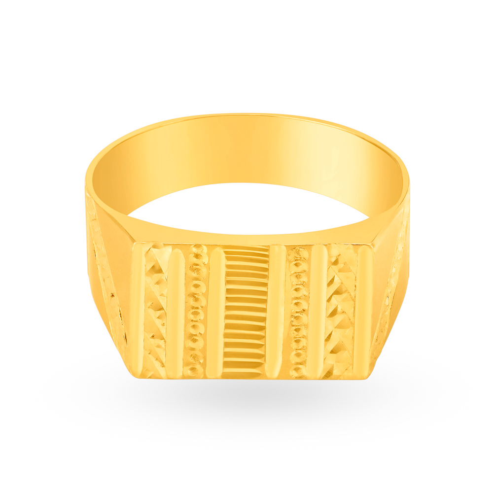 Debonair 22 Karat Yellow Gold Geometric Ring,,hi-res image number null