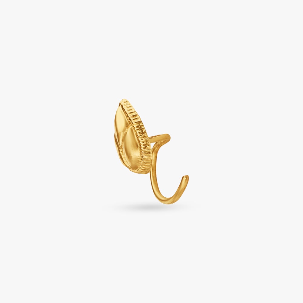 

Carved Elegance Gold Nose Pin