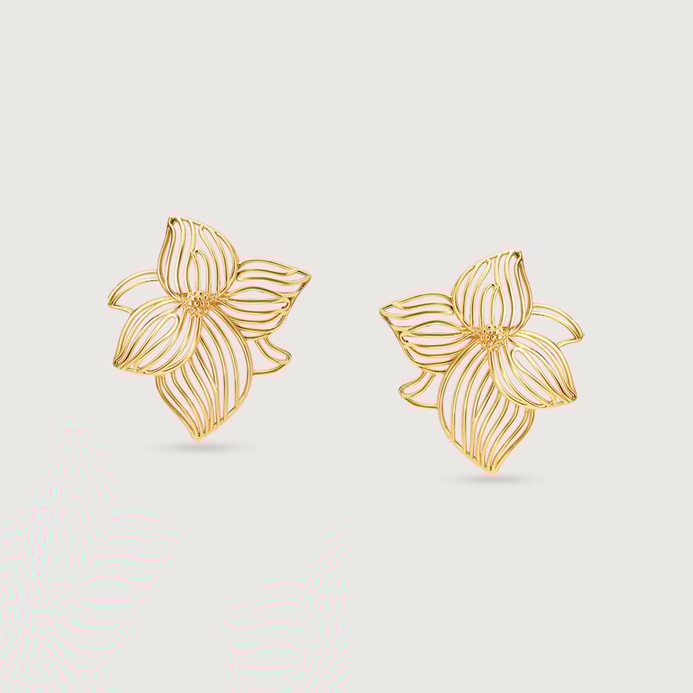 Playful Bloom Gold Stud Earrings,,hi-res image number null