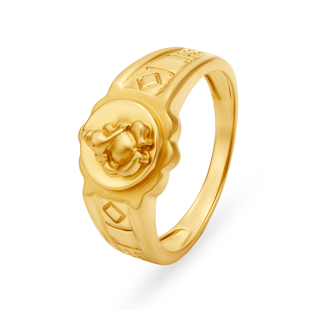 Buy Gold Plated Temple Lord Ganesh Filigree Ring by Curio Cottage Online at  Aza Fashions.