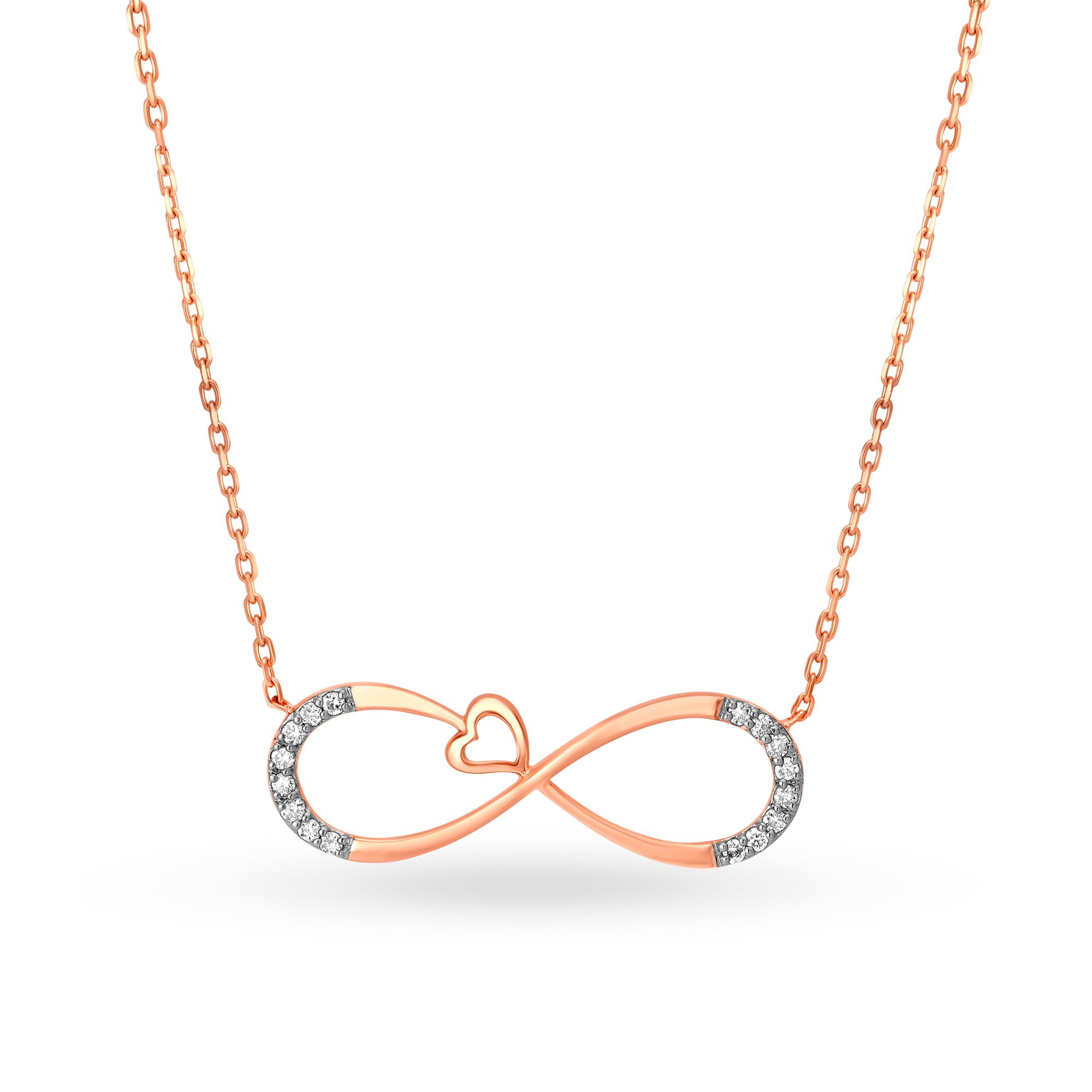 14KT Rose Gold Infinity Pendant With Chain,,hi-res image number null