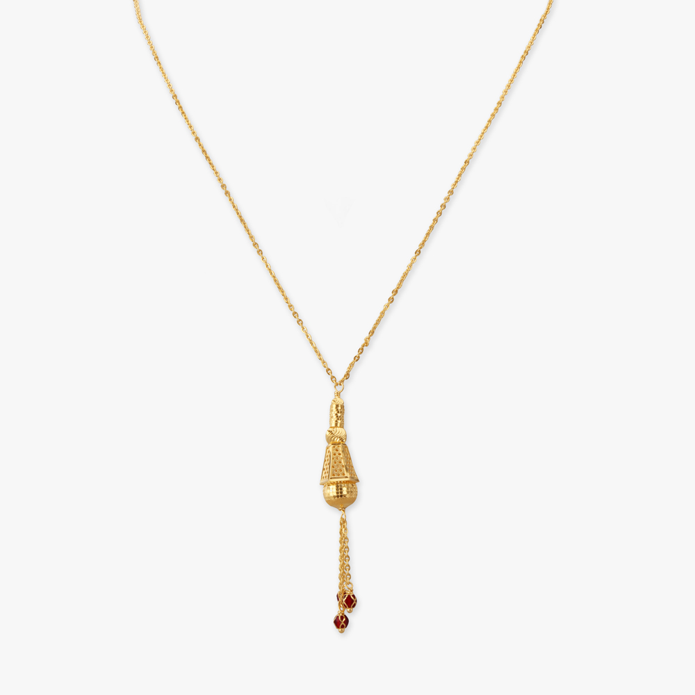 Tassel Elegance Gold Pendant with Chain,,hi-res image number null