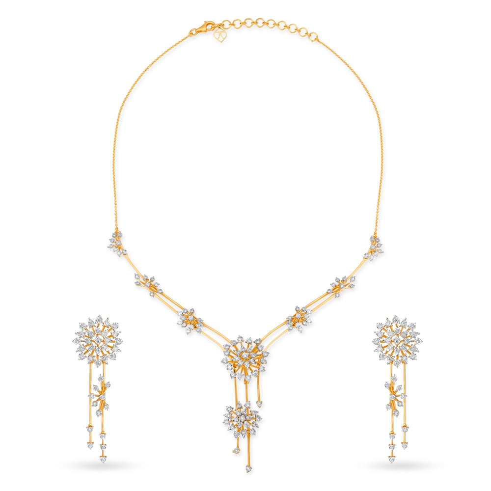 Two Tiered Diamond Necklace Set