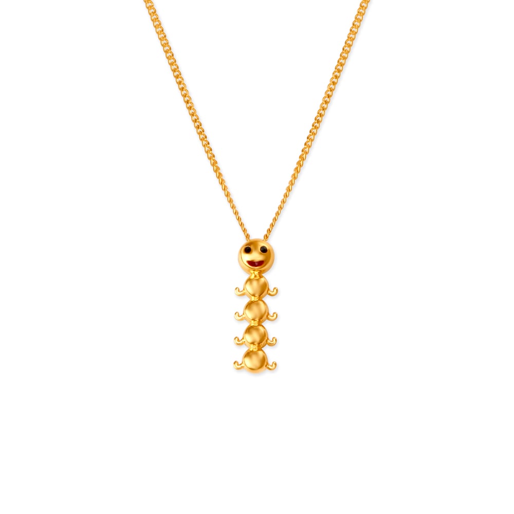 Cute Caterpillar Pendant with Chain for Kids