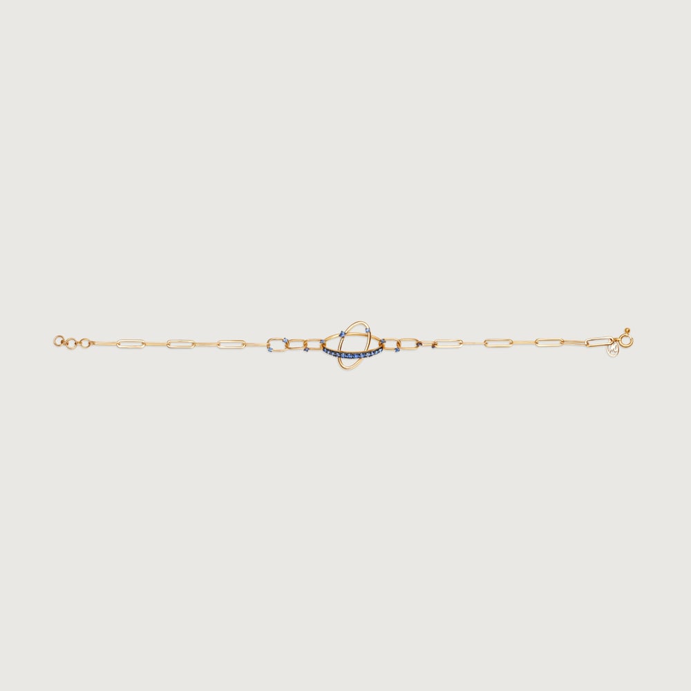 Blue Sapphire Orbit 14KT Bracelet,,hi-res image number null