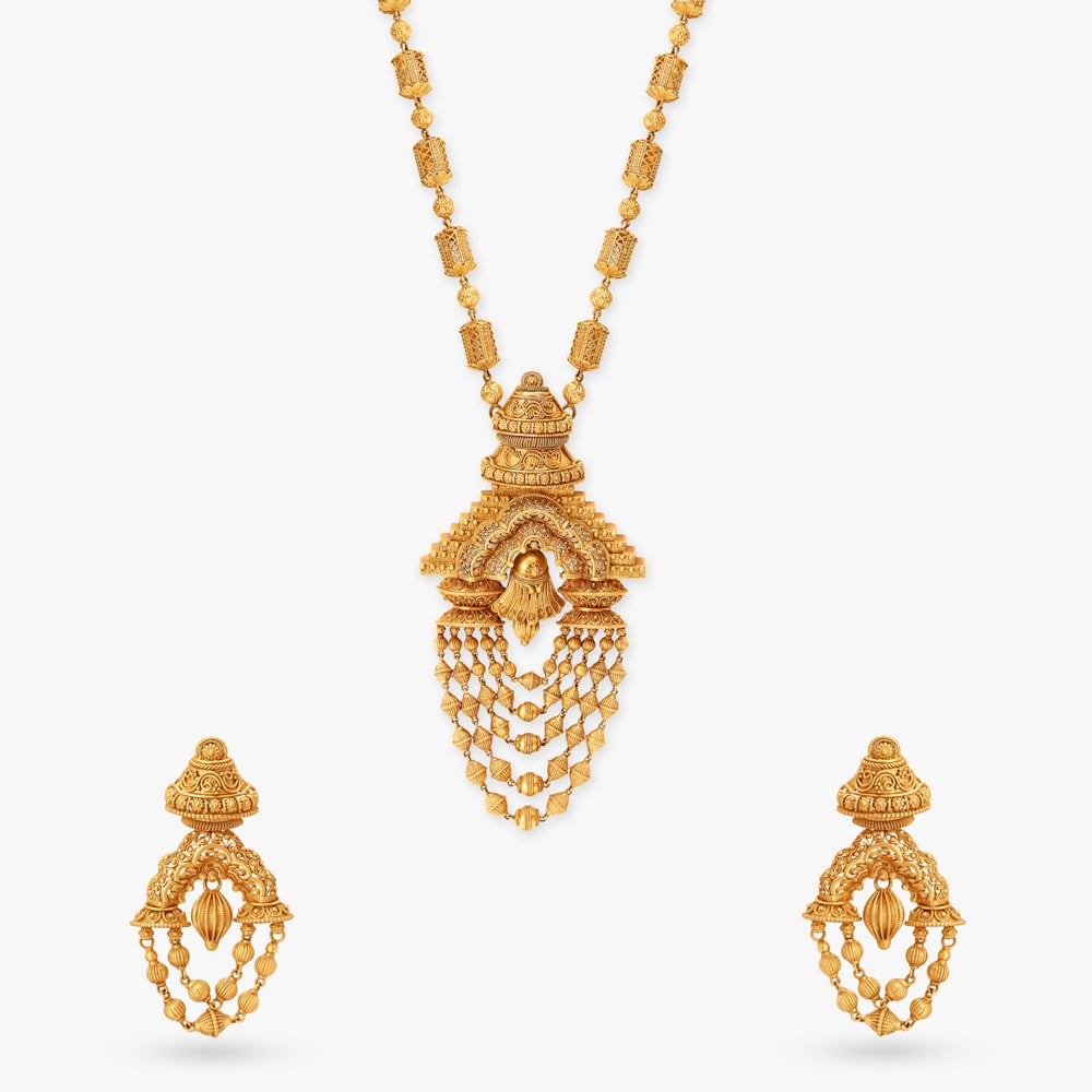 Ornate Mukuteshwar Temple Necklace Set,,hi-res image number null