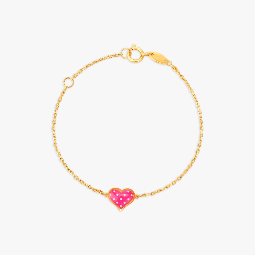 Lovely Pink Heart Bracelet for Kids