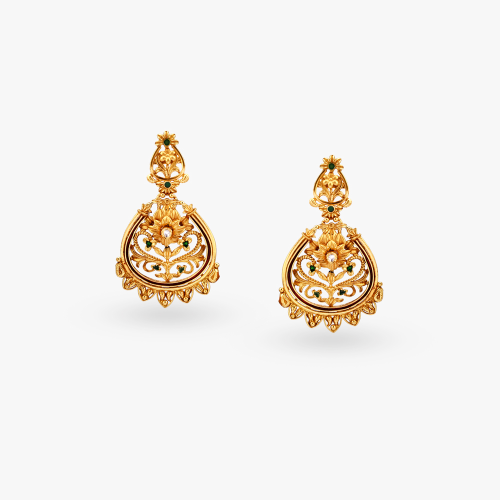 Floral Meenakari Gold Necklace Set,,hi-res image number null