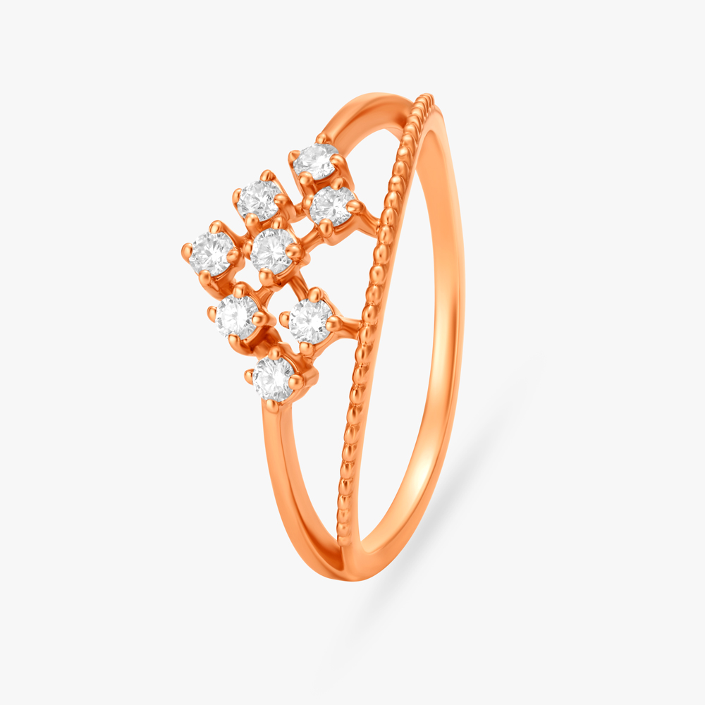 Elegant Lattice Diamond Ring