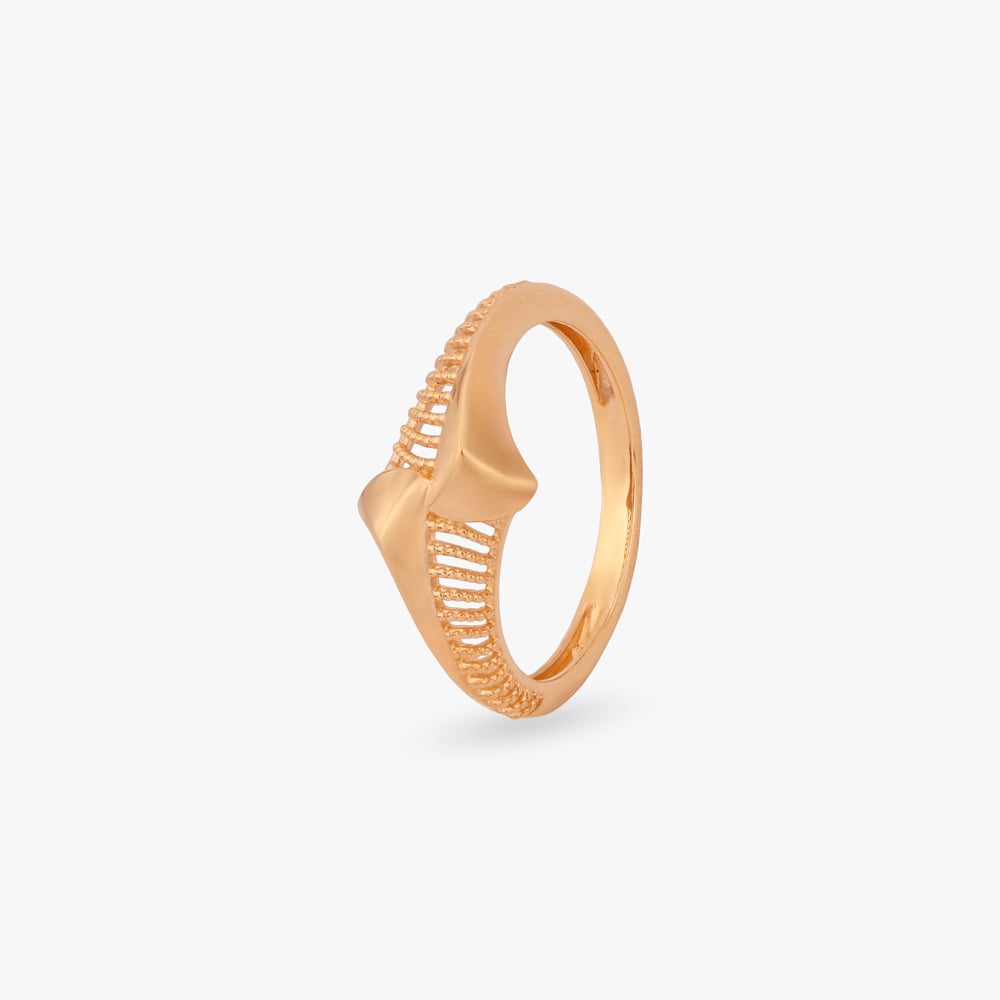

Radiant Ribbed Gold Ring
