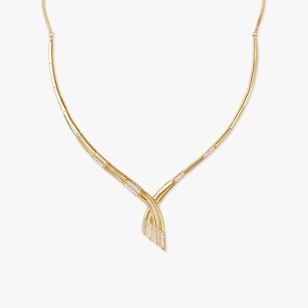 Contour Flow Gold Necklace Set,,hi-res image number null