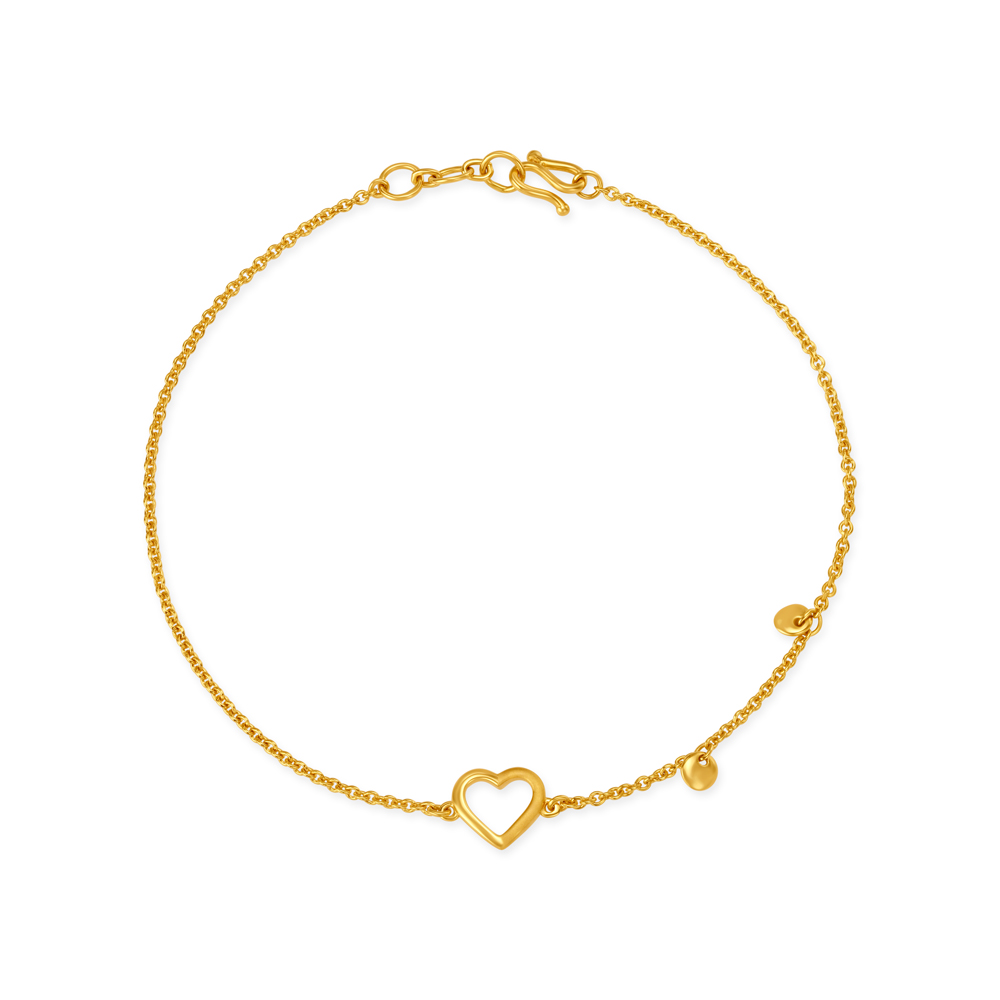 Dazzling Heart Design Gold Bracelet,,hi-res image number null