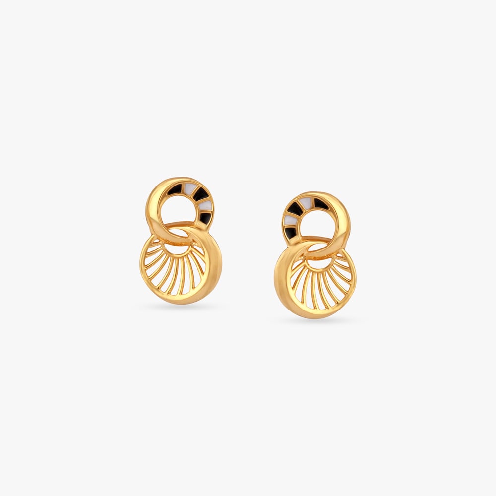 Radiant Loop Gold Stud Earrings,,hi-res image number null