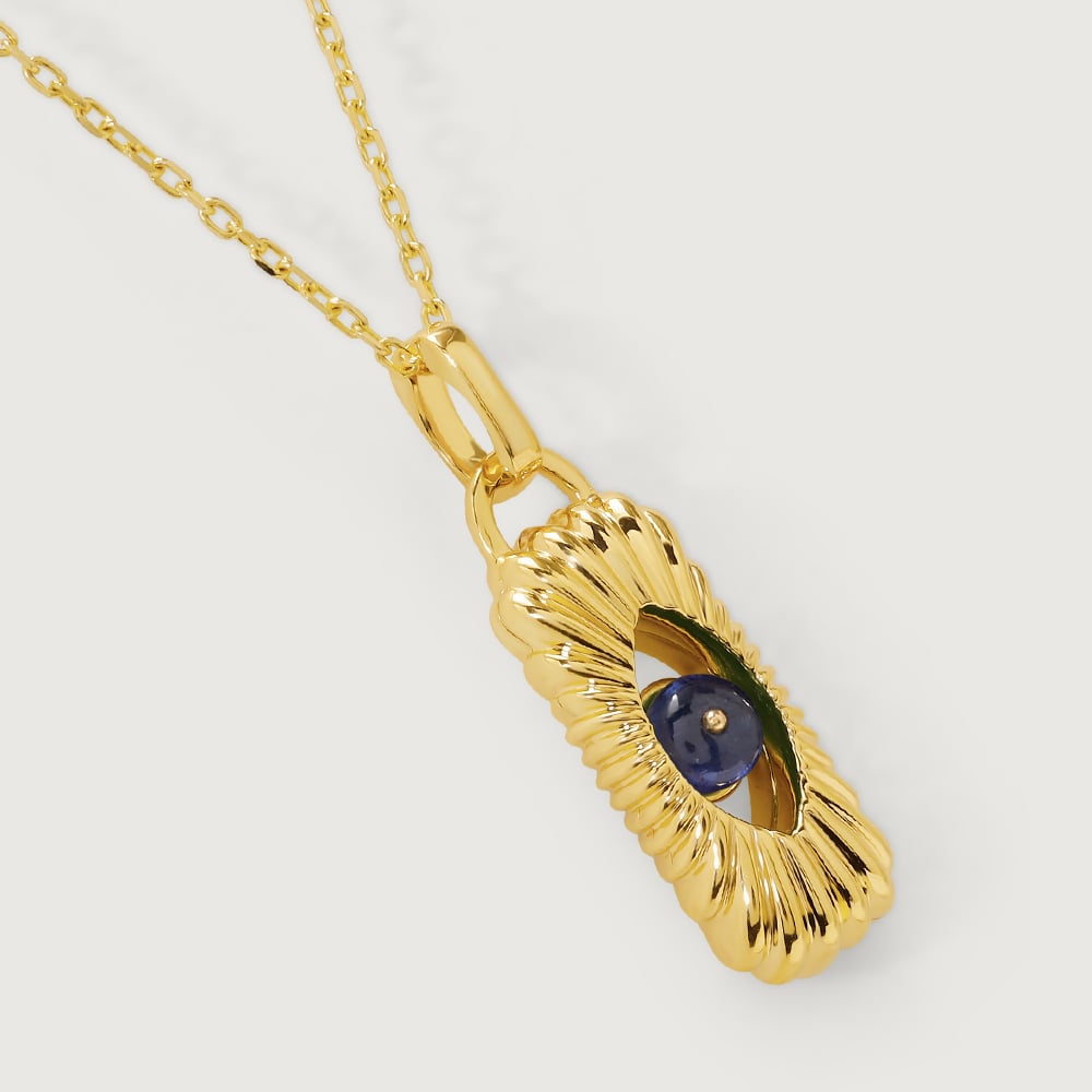 Radiant Elegance 18KT Chain Blue Sapphire Pendant with chain,,hi-res image number null