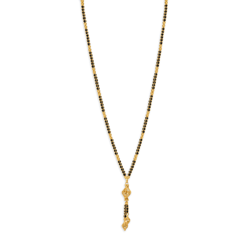 Glorious Yellow Gold Carved Bead Mangalsutra,,hi-res image number null