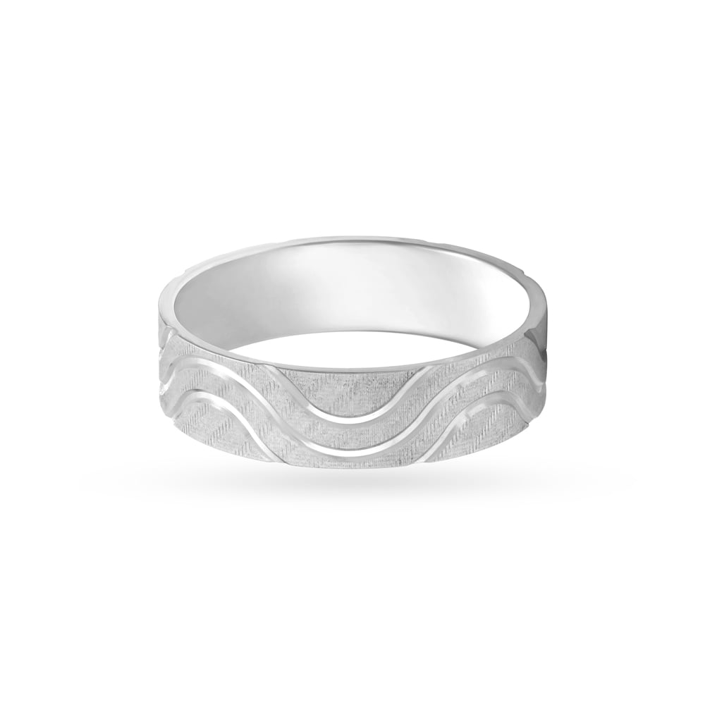 Wavy pattern Gold Finger Band For Men,,hi-res image number null