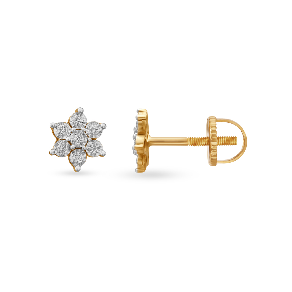 Serene Gold and Diamond Seven Stone Stud Earrings,,hi-res image number null