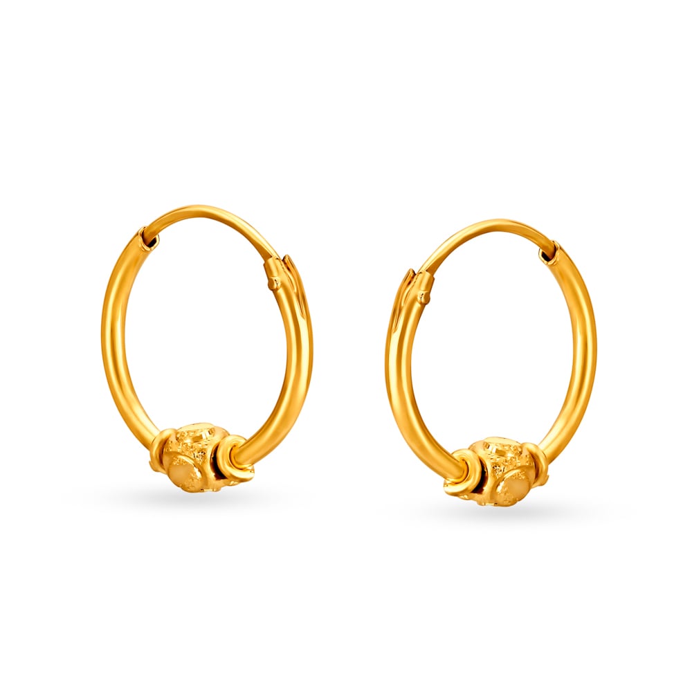 14k Yellow Gold Real Diamond Hinged Hoop Earrings – Goldia.com