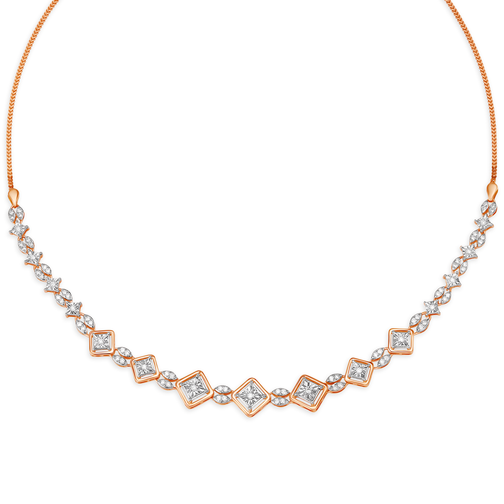 Sophisticated Geometric Diamond Necklace,,hi-res image number null