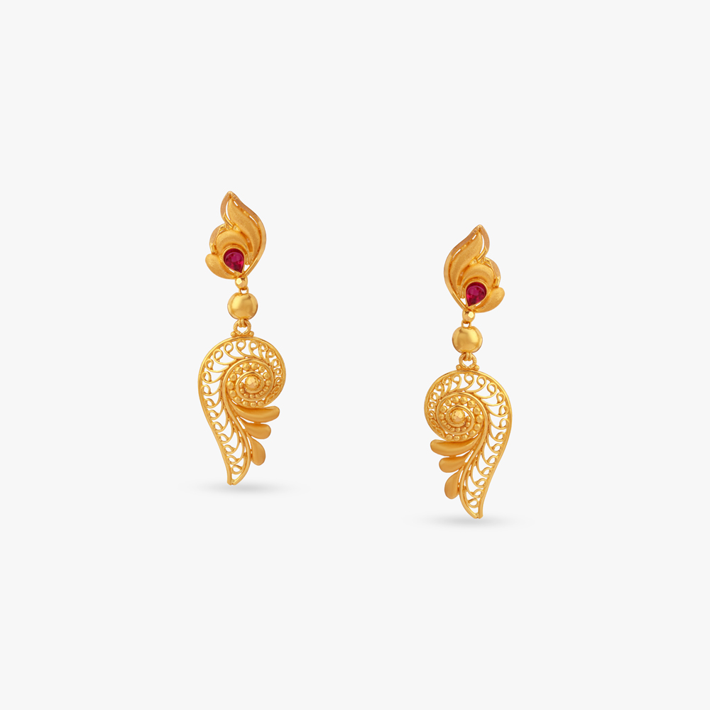 

Paisley Charm Gold Drop Earrings