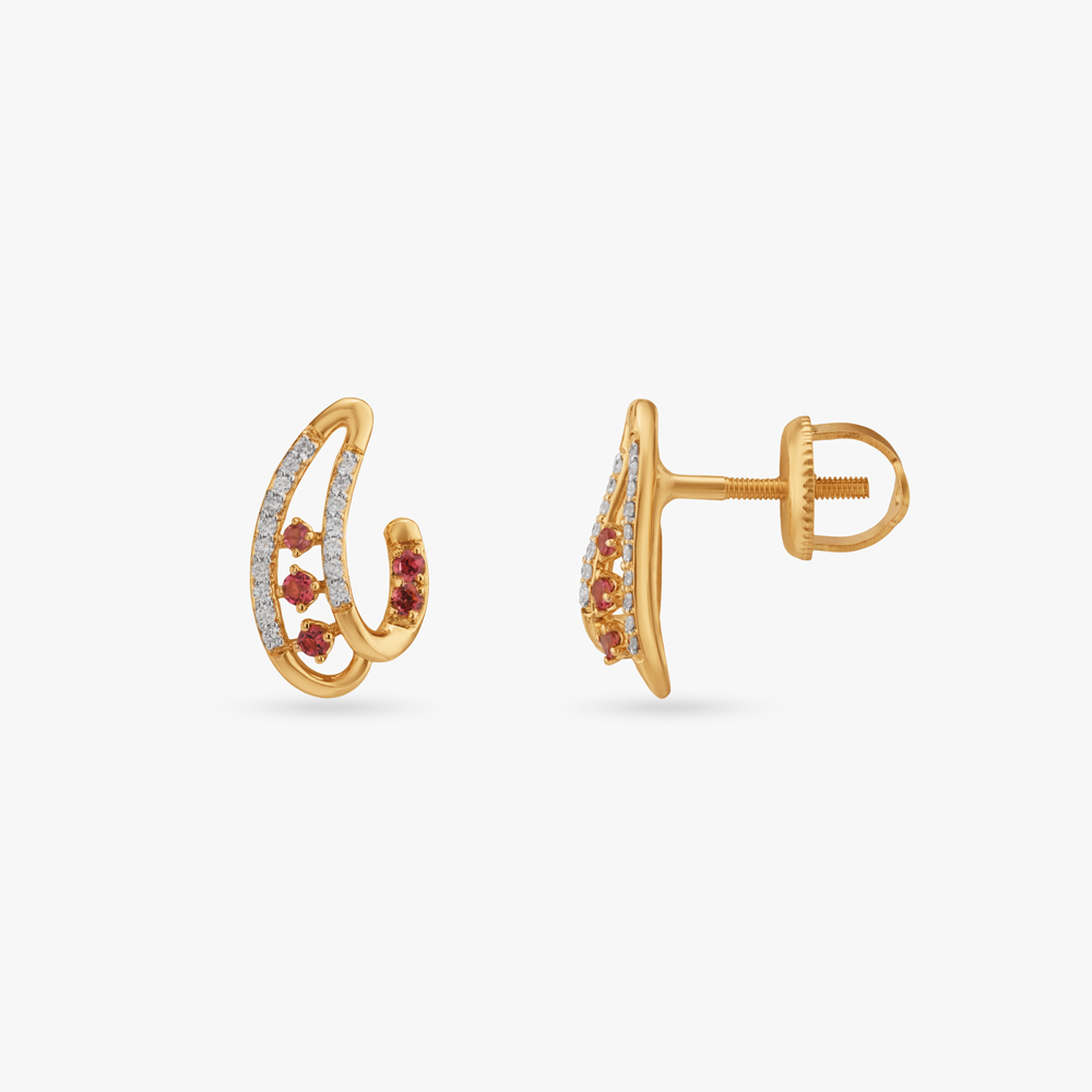 Radiant Arc Diamond Stud Earrings,,hi-res image number null