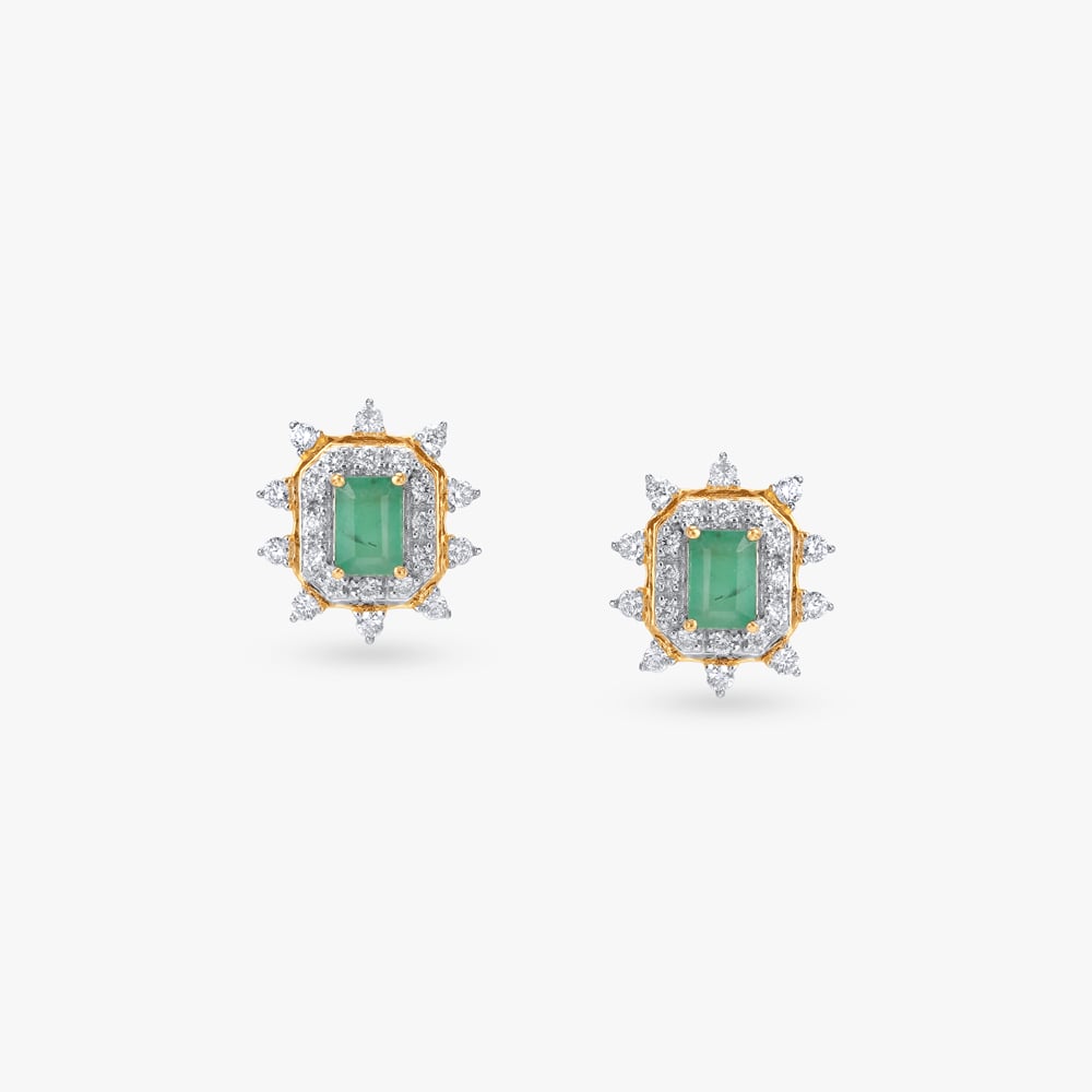 Vivid Prism Emerald Diamond Pendant and Earrings Set,,hi-res image number null