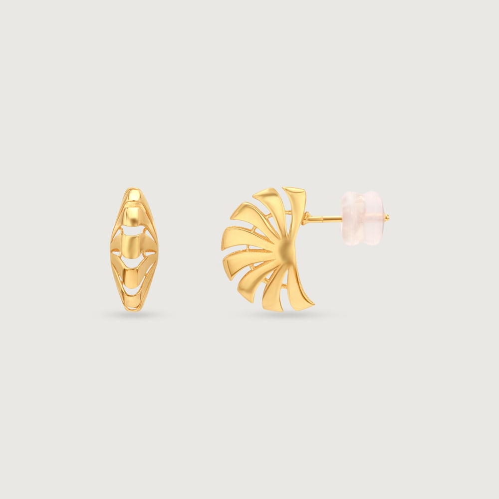 Sculptural Radiant Gold Stud Earrings,,hi-res image number null